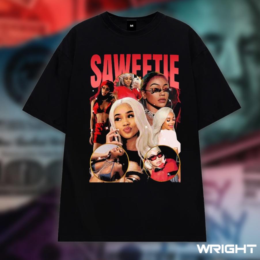 Áo thun wright hiphop saweetie streetwear unisex