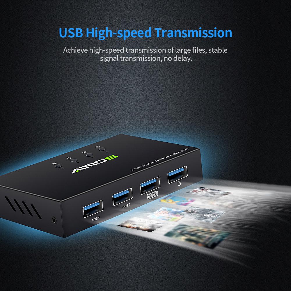 Máy in AIMOS AM-404K USB 4 cổng Bàn phím Chuột U Đĩa HDD Bộ điều khiển USB