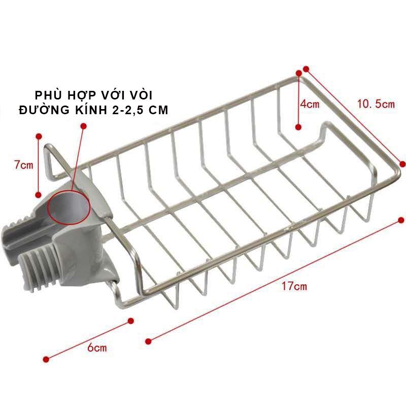 Kệ Inox Gắn Vòi Treo Bồn Rửa Chén, Xà Phòng Tiện Lợi, Kệ Đựng Đồ Rửa Chén, Kệ Treo Vòi - PucaMart