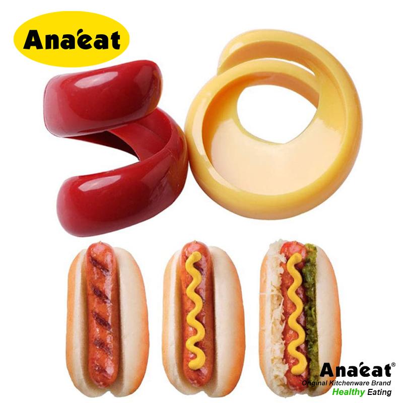 Bộ 2 Dụng Cụ Cắt Xúc Xích / Rau Củ ANAEAT Giúp Tạo Hình Xoắn Ốc Chuyên Dụng Trong Nhà Bếp