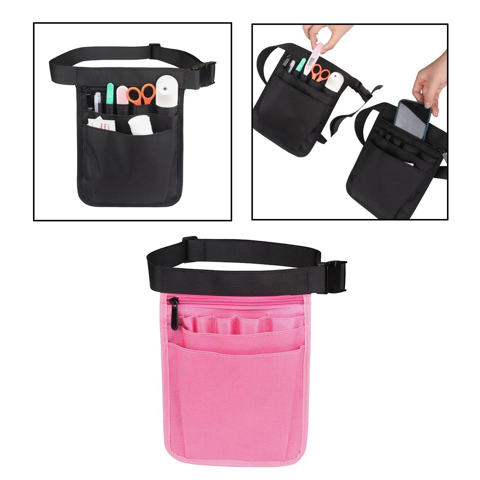 Nylon Nurse Organizer Belt Waist Bag Fanny Pack Case for Scissors Care Black