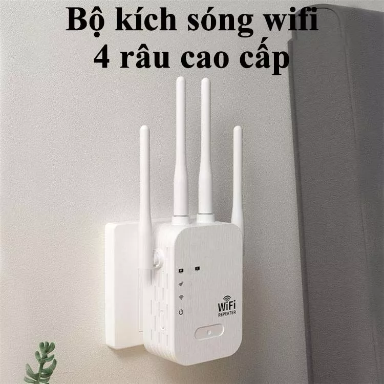 Bộ Kích Sóng Wifi Cao Cấp Twifi 4 Râu Râu Cực Mạnh, Tăng Sóng Wifi Tốc Độ Cao 300Mbps Sử Dụng Siêu Mượt, Kích Wifi Siêu Khỏe, Truyền Sóng Nhanh Ổn Định Có Ăng Ten Chỉnh Được Góc