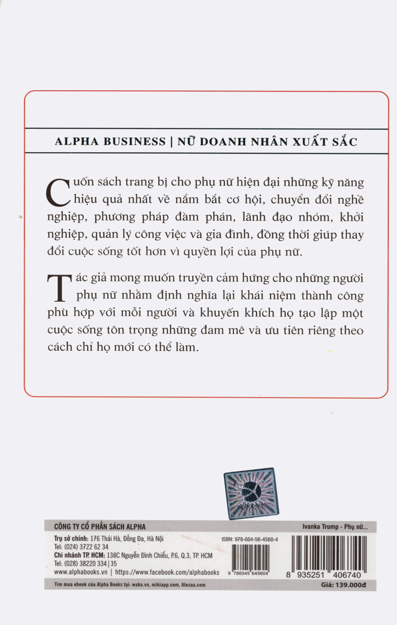 Ivanka Trump - Phụ Nữ Hiện Đại Viết Lại Luật Thành Công; Tặng Kèm BookMark