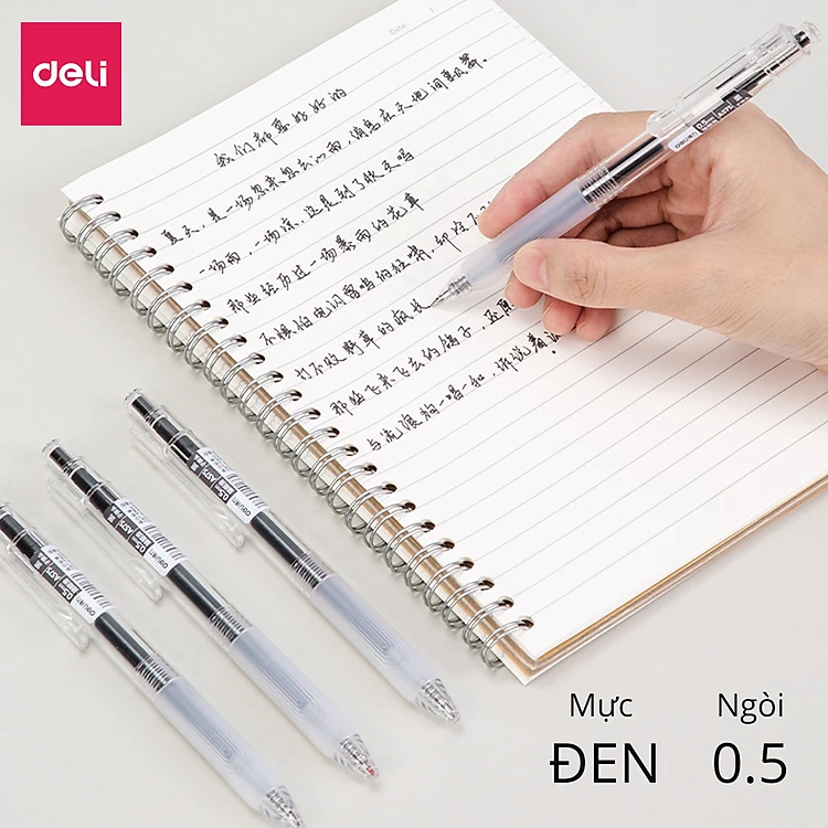 Hộp 5 Bút gel Deli A575 ngòi 0.5mm (viết lên tới 800m)