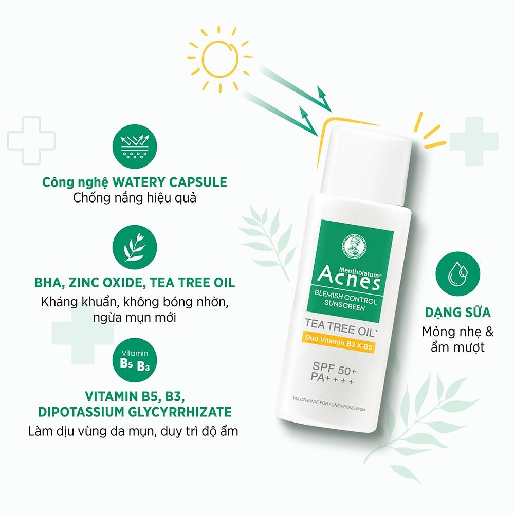Sữa Chống Nắng Acnes Ngăn Ngừa Mụn Blemish Control Sunscreen SPF50+ PA++++ 50g