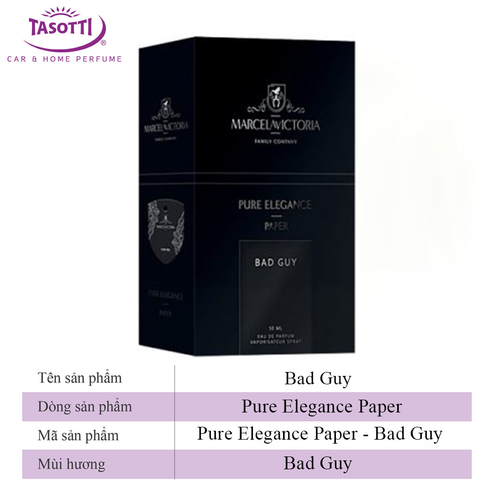 Nước Hoa Xe Hơi TASOTTI Pure Elegace Paper Khử Mùi Tạo Hương Thiết Kế Sang Trọng Đẳng Cấp Châu Âu 50ml