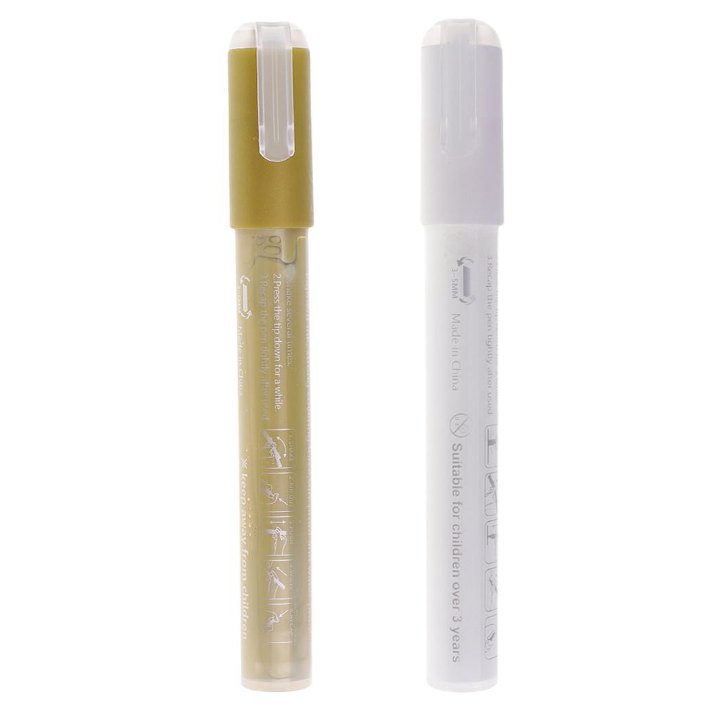 Chiwanji Vàng Trắng Vĩnh Viễn Sơn Acrylic Dấu Bút F Kính Kim Loại, Gỗ, Vải