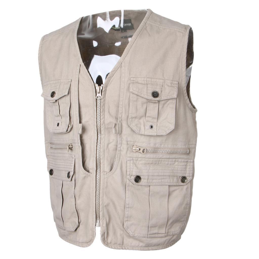 Multi Pocket Utility Vest Waistcoat Fishing Travelling Hiking Vest Jacket