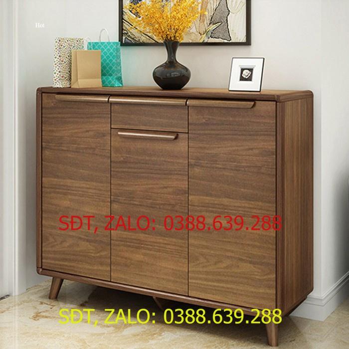 Tủ giày gỗ tự nhiên dài 1m2 - Tủ giày sang trọng lịch sự thông minh TUR080