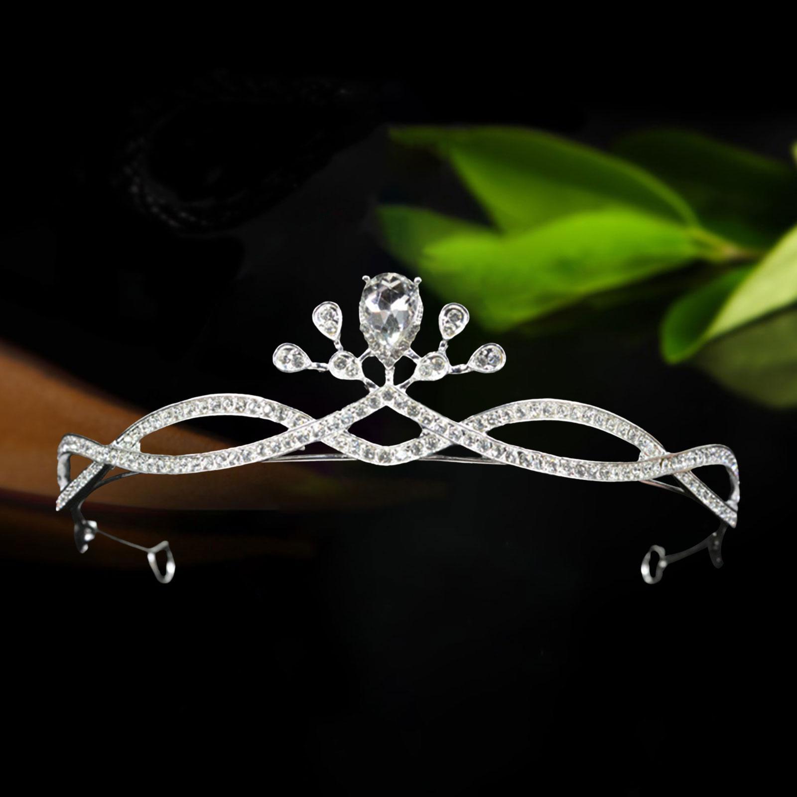 Crystal Rhinestone Queen Bride Tiara Crown for Women Girls Headdress Vintage Bridal Birthday Prom Wedding Tiaras and Crowns Hair Jewelry Accessories