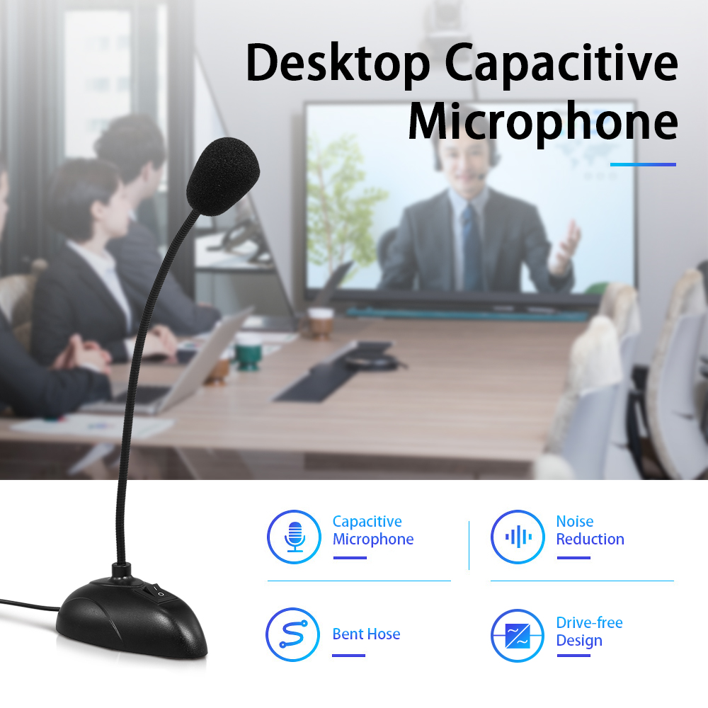 Máy Tính Để Bàn Với Micrô Có Dây Giao Diện 3,5 Mm Cho Bài Giảng Hội Nghị Trò Chuyện Bằng Giọng Nói