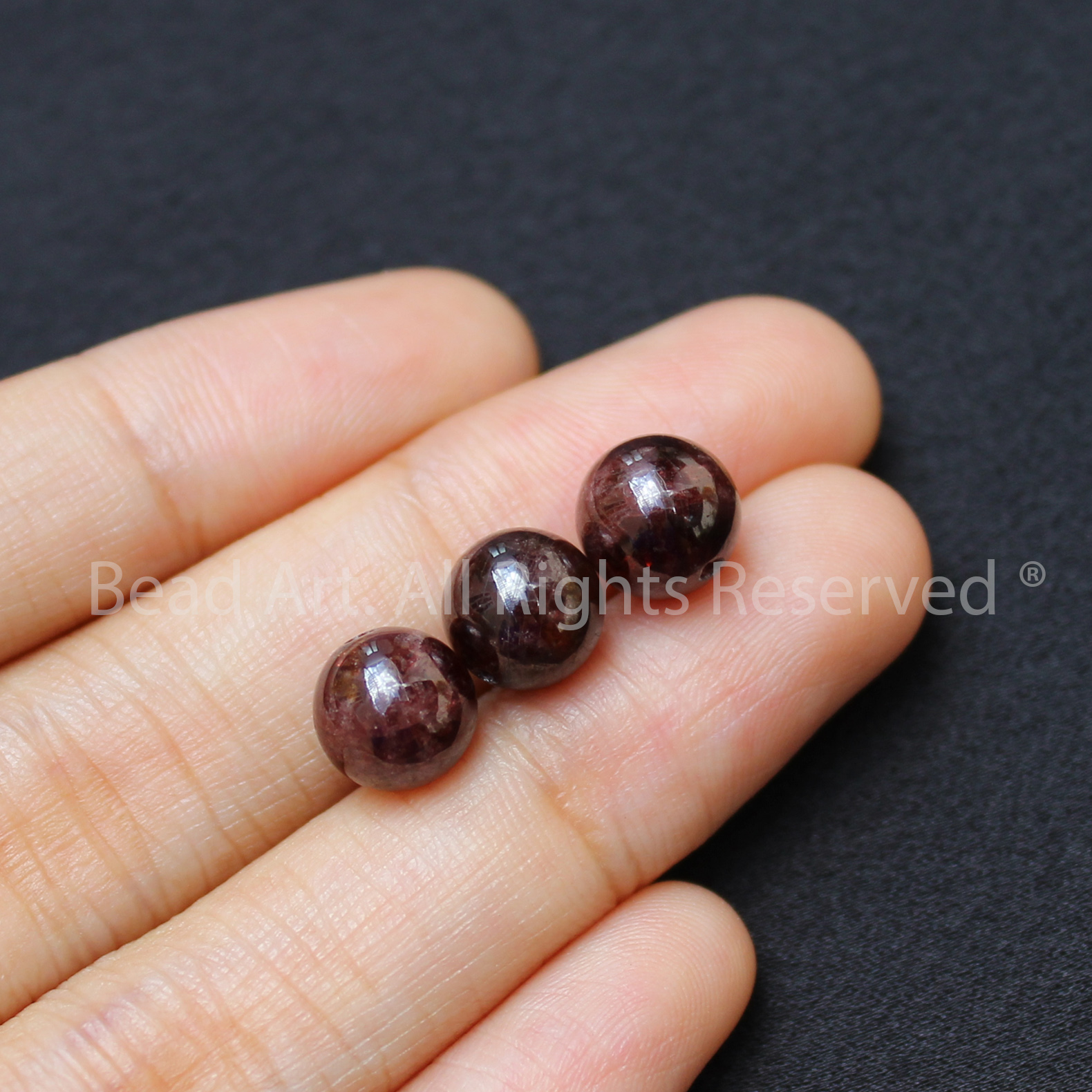 8MM Đá Garnet, Ngọc Hồng Lựu Loại B Tự Nhiên, Đá Phối Vòng Tay Phong Thuỷ, Chuỗi Hạt, Mệnh Hoả, Thổ - Bead Art