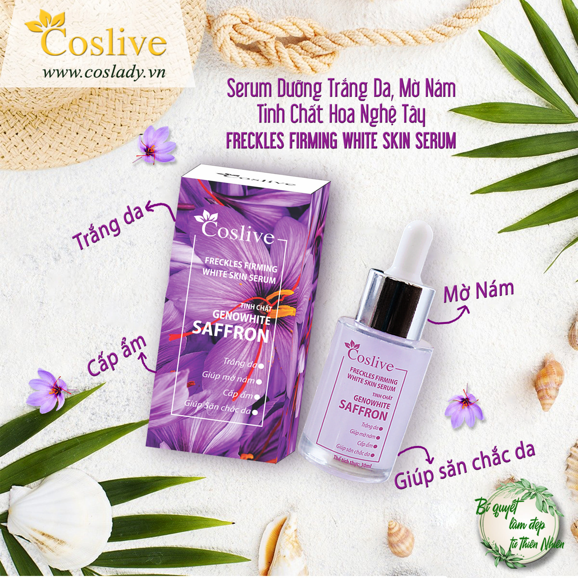 SERUM TRẮNG DA MỜ NÁM CẤP ẨM GIÚP SĂN CHẮC DA 30ML