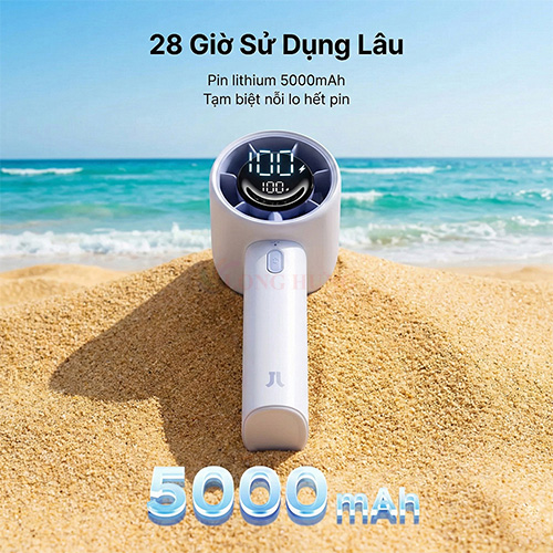 Quạt mini tích điện cầm tay Jisulife Handheld Fan Life10 S 5000mAh - Hàng chính hãng