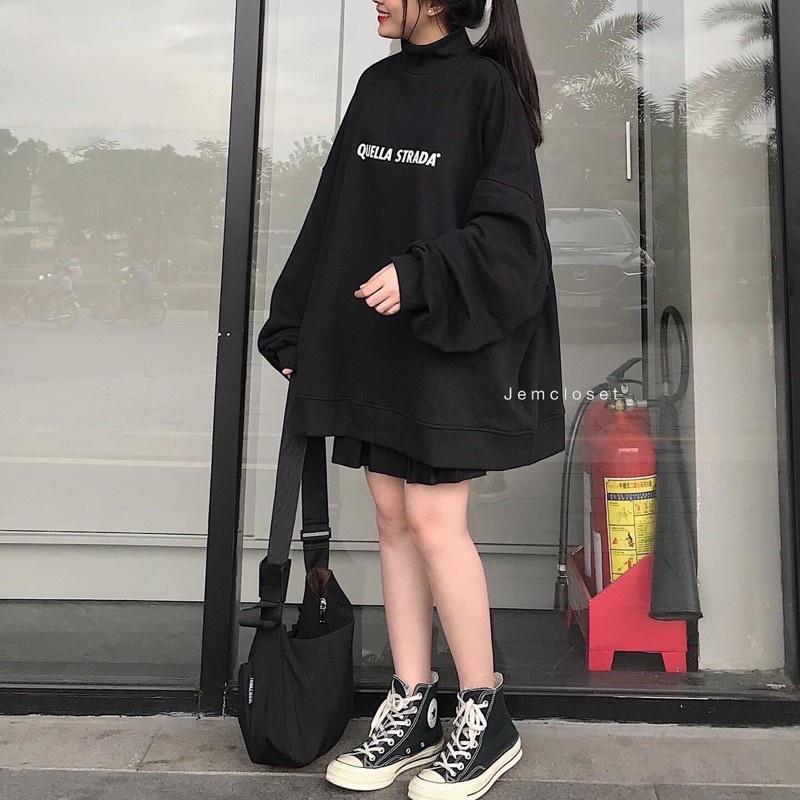Áo hoodie dáng rộng phong cách Unisex QUELLA Teenxx 1 , Áo sweater nam nữ HOT