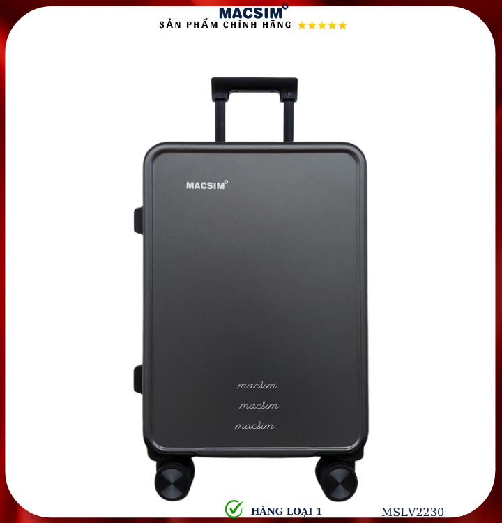 Vali cao cấp Macsim SMLV2230 cỡ 20 inch màu xám/ ghi- Hàng loại 1