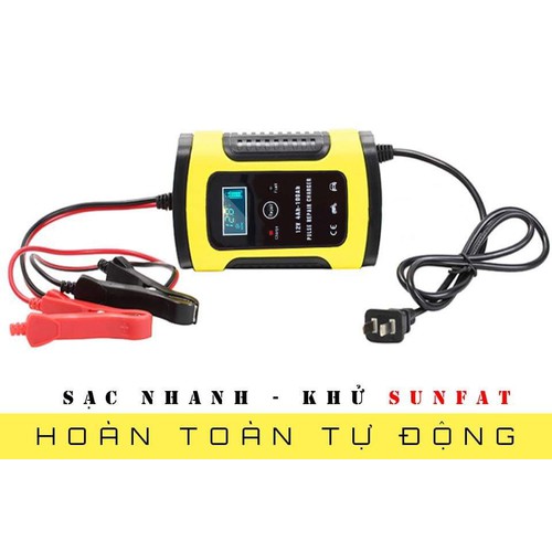 Sạc bình acquy 12V 4Ah-100Ah FOXSUR tự ngắt khi đầy chức năng bảo dưỡng phục hồi ắc quy bằng khử sunfat chống ngược cực