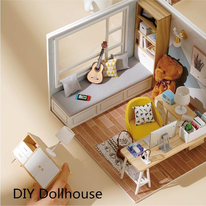 Mô hình nhà búp bê DIY Doll House Miniature_ SUNSHINE-STUDY _ TẤM CHE BỤI + KEO