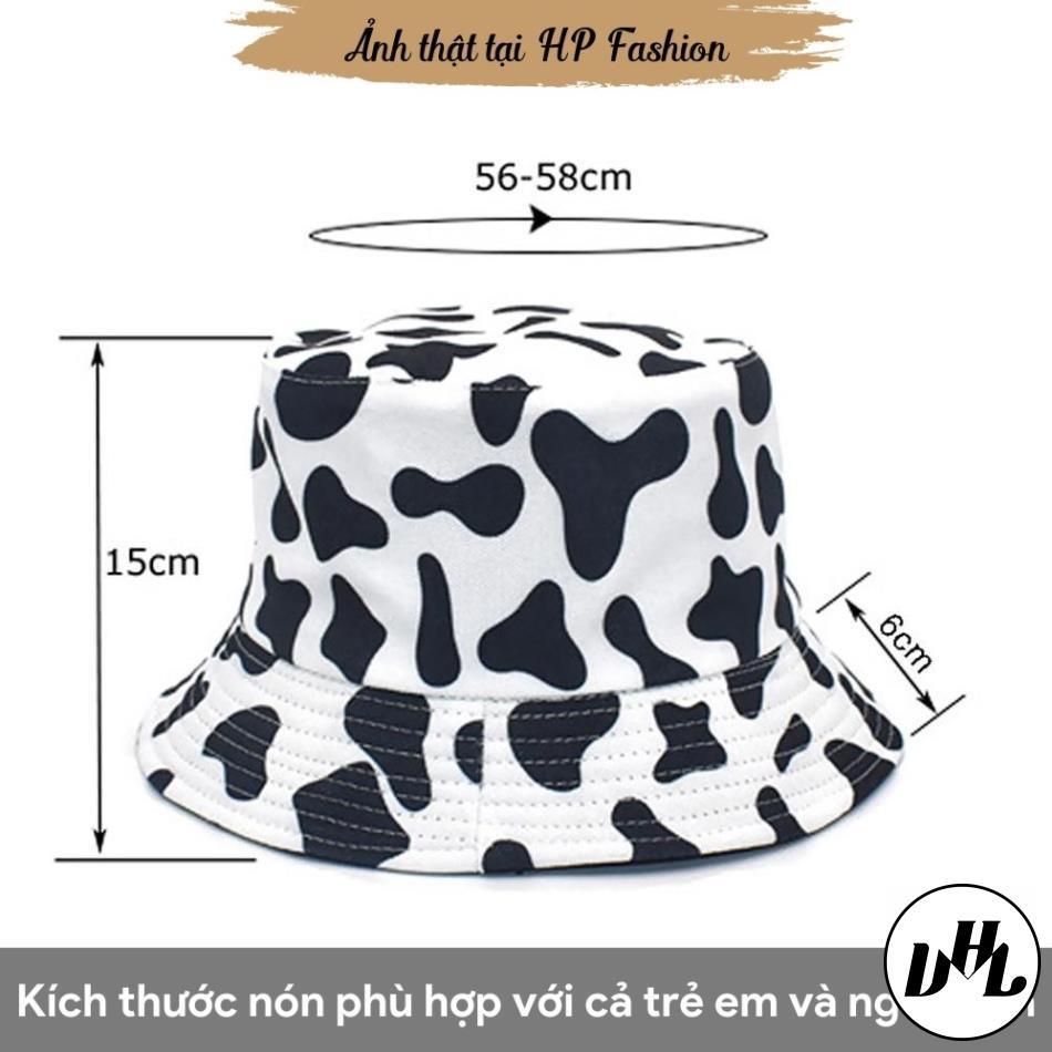 Mũ bucket bò sữa ️ Nón vành tròn hoạ tiết trắng đen phong cách Ulzzang form unisex nam nữ - BK01