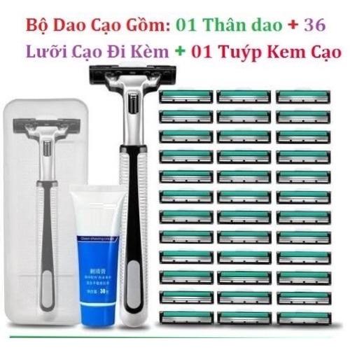 Bộ Dao Cạo Râu 36 Lưỡi Kép Tiện Lợi cùng lọ Kem Cạo Râu dành cho Nam giới