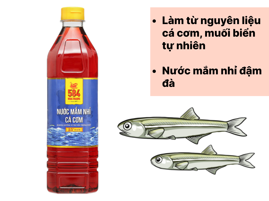 Chai 1 Lít Nước mắm Nhỉ 584 Nha Trang 25 độ đạm, Nước mắm Truyền Thống, Date luôn mới