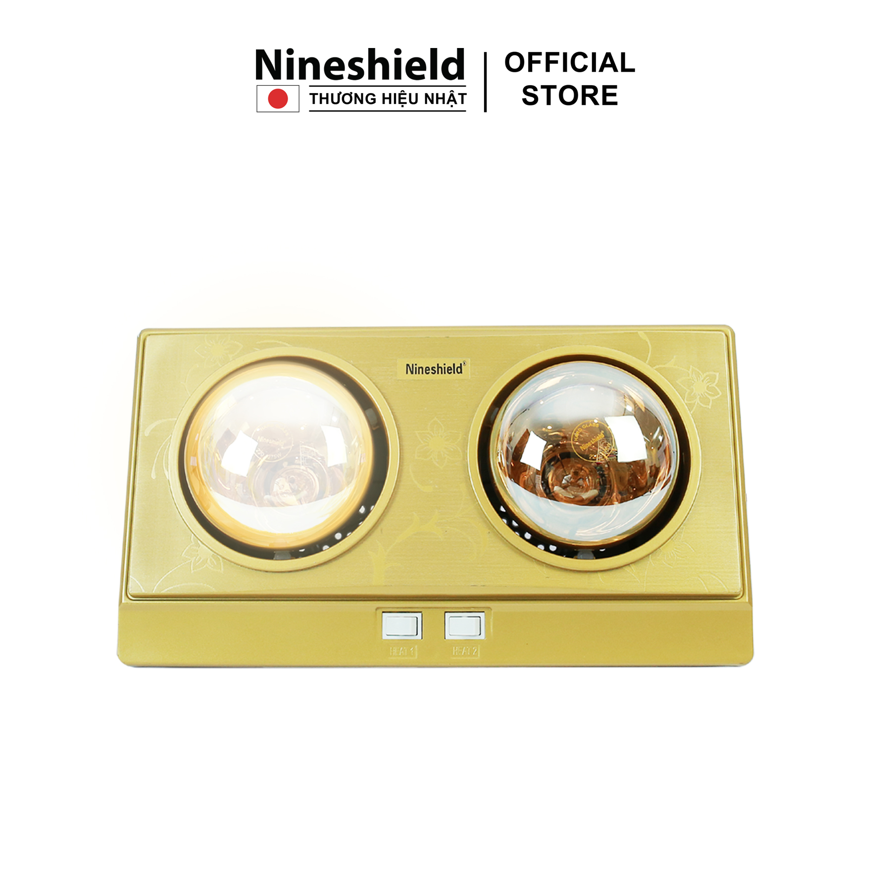 Đèn sưởi nhà tắm 2 bóng hàng chính hãng Nineshield NS042B