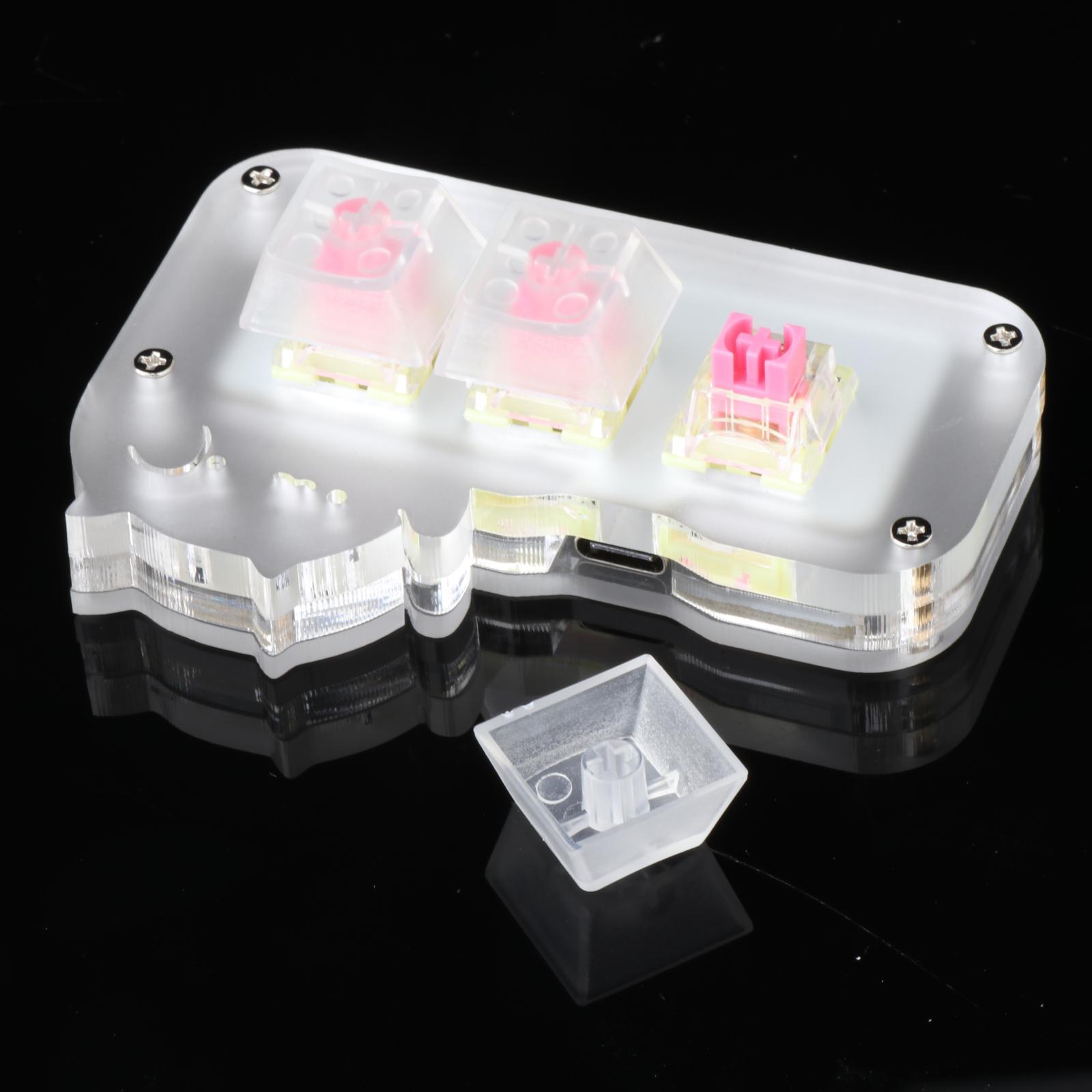 Mini 3 Key Game Keypad RGB LED Backlit Transparent Keycap