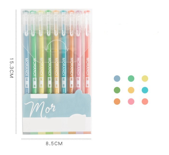 Set 9 bút mực màu sắc Lalunavn khác nhau cho học sinh cute- B2