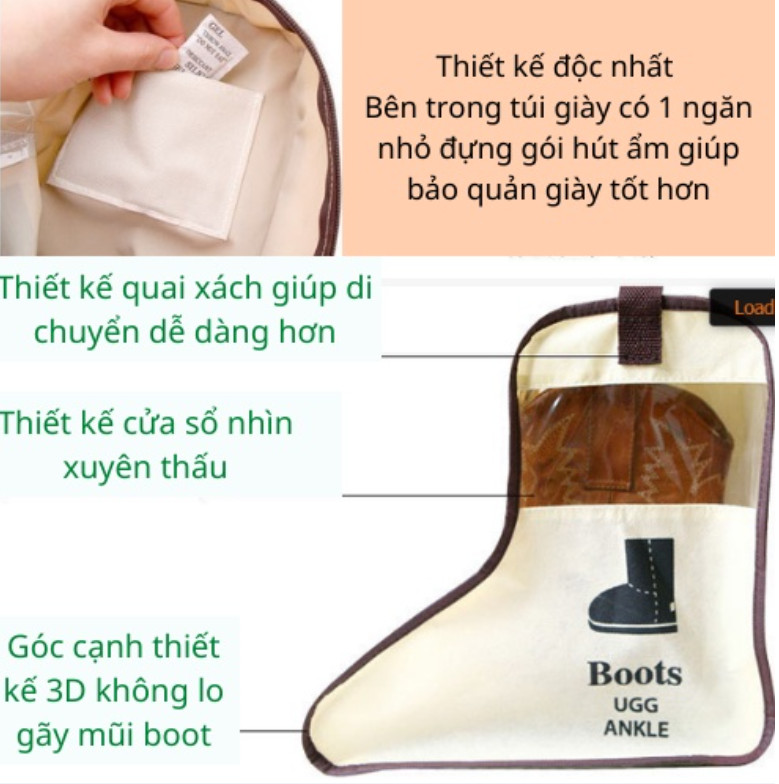 Túi đựng giày có khóa kéo chống bụi chất lượng cao