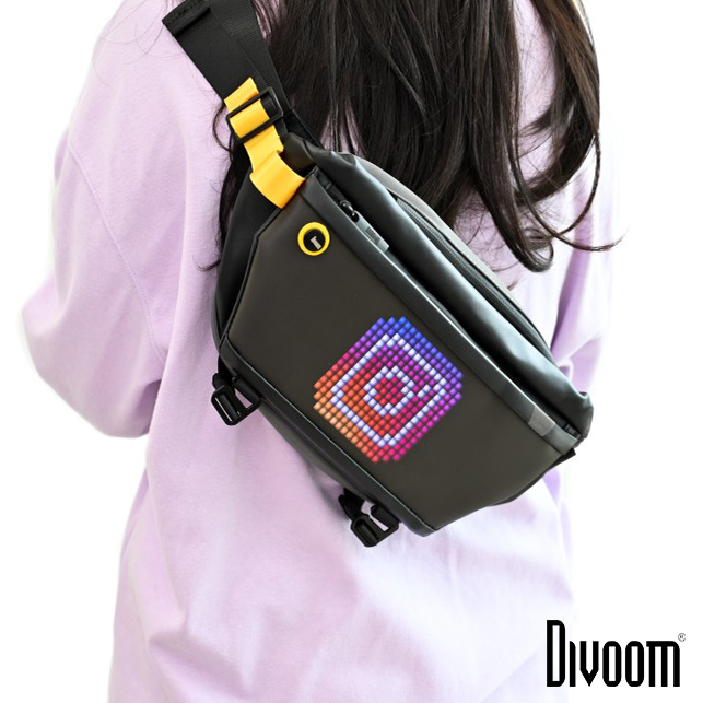 Túi đeo chéo đèn Led, Divoom Pixoo Slingbag gen 3 (có sẵn), màn hình led, túi đeo vai, túi đeo hông, chống thấm
