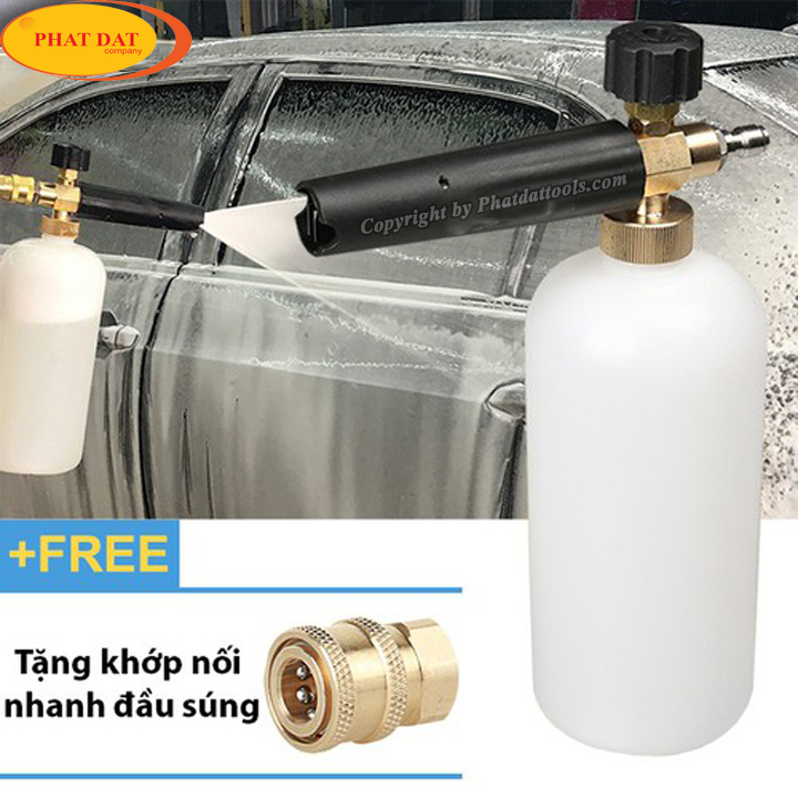 Bình bọt tuyết 1000l gắn vòi xịt rửa xe