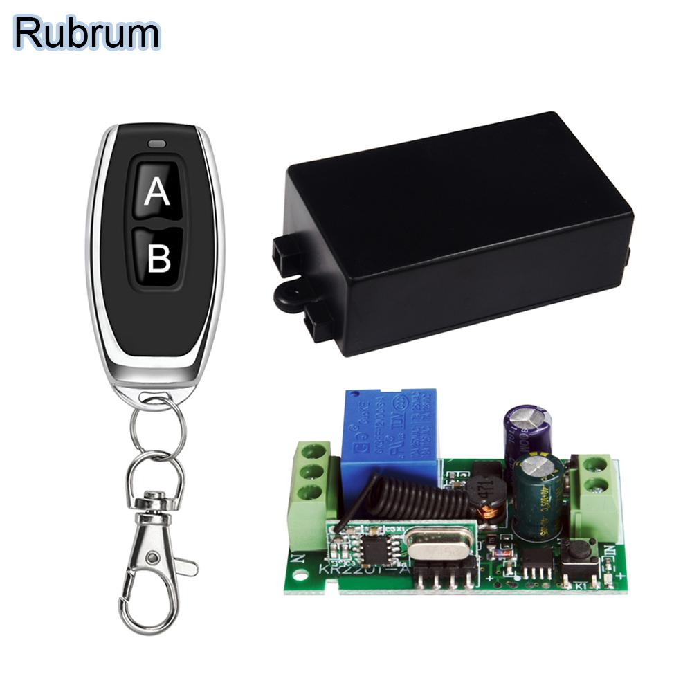 Rubrum 433MHz AC 110V 220V 1Ch Universal Wireless RF Điều khiển điều khiển điều khiển từ xa Garage Night Light Trình nhận