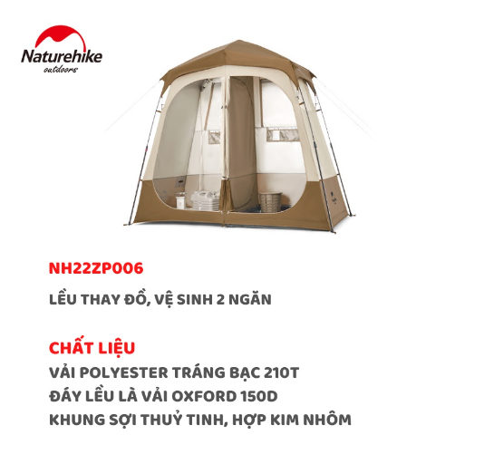 Lều tắm 2 khoang khô – ướt NatureHike NH22ZP006