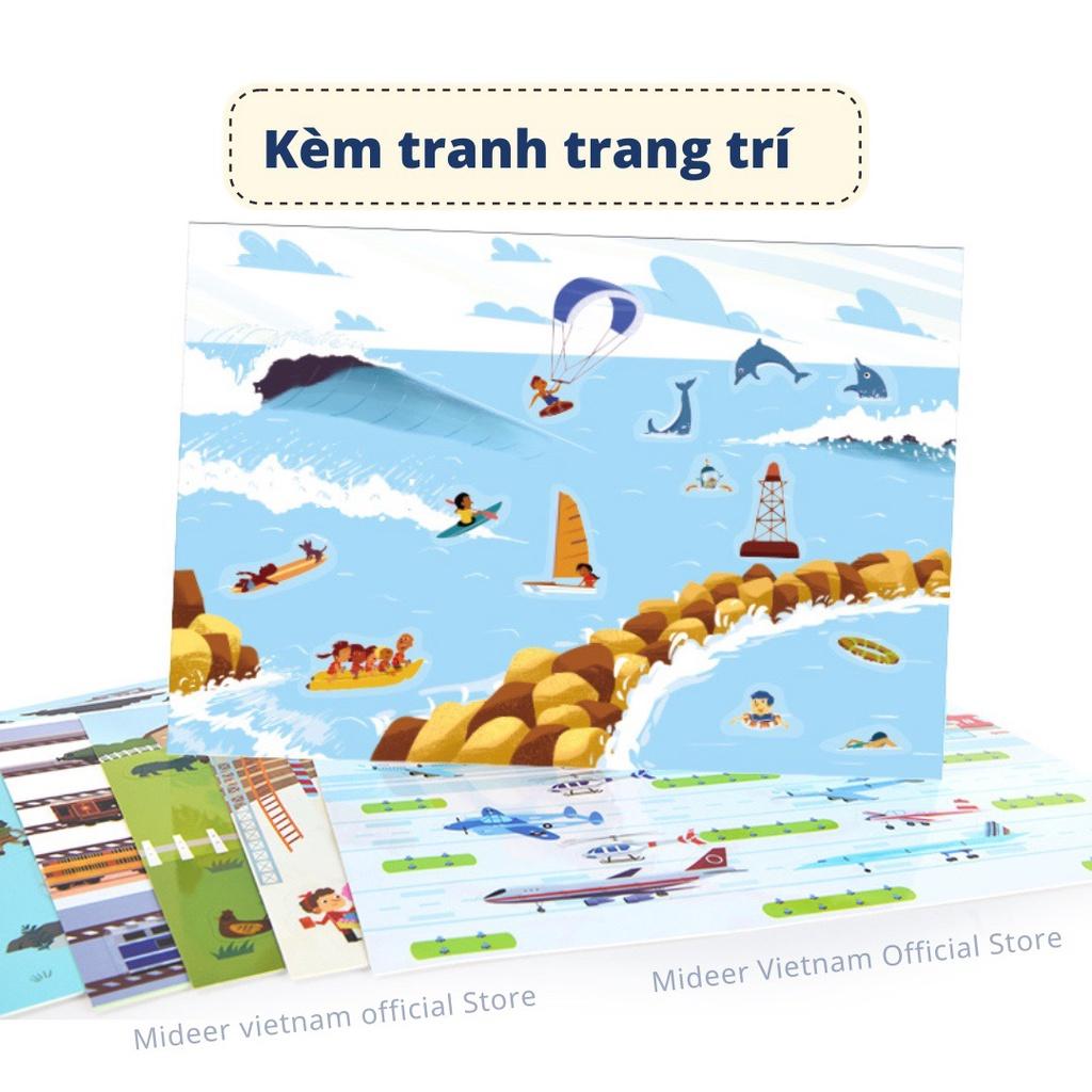 Sticker cho bé hình dán cute trong suốt dán nhiều lần Mideer Stickers Reusable, Sticker dán tường trang trí sổ