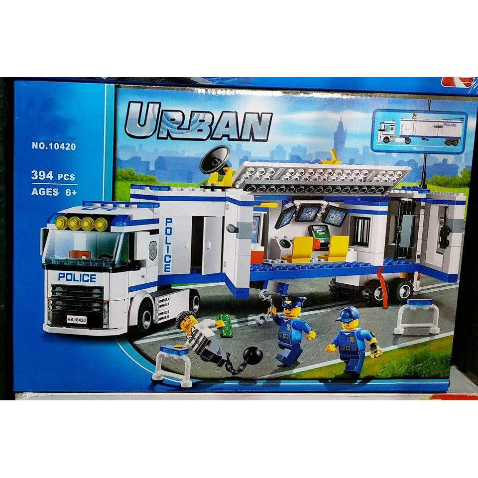 Bộ đồ chơi lắp ráp, xếp hình các phương tiện lưu động của cảnh sát săn bắt cướp