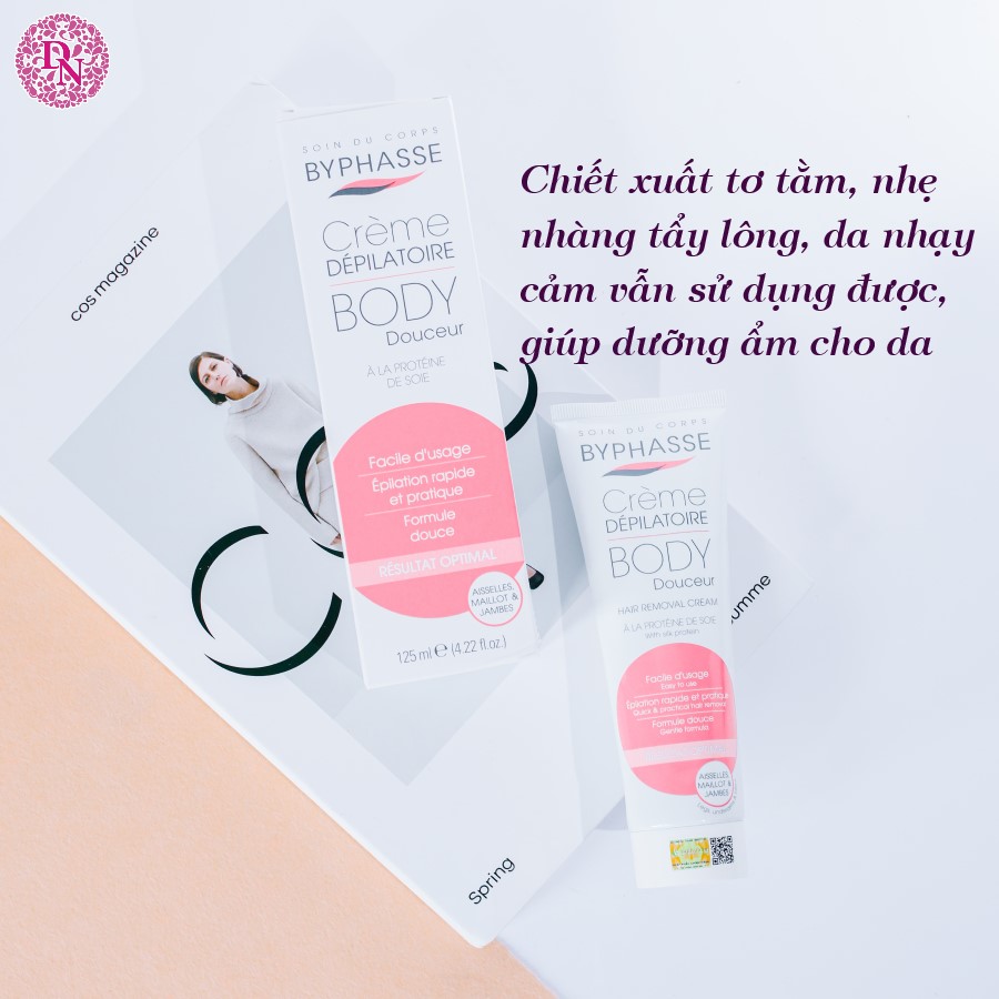 Kem Tẩy Lông Byphasse Hair Removal Cream Body Douceur Tuýp 125ml