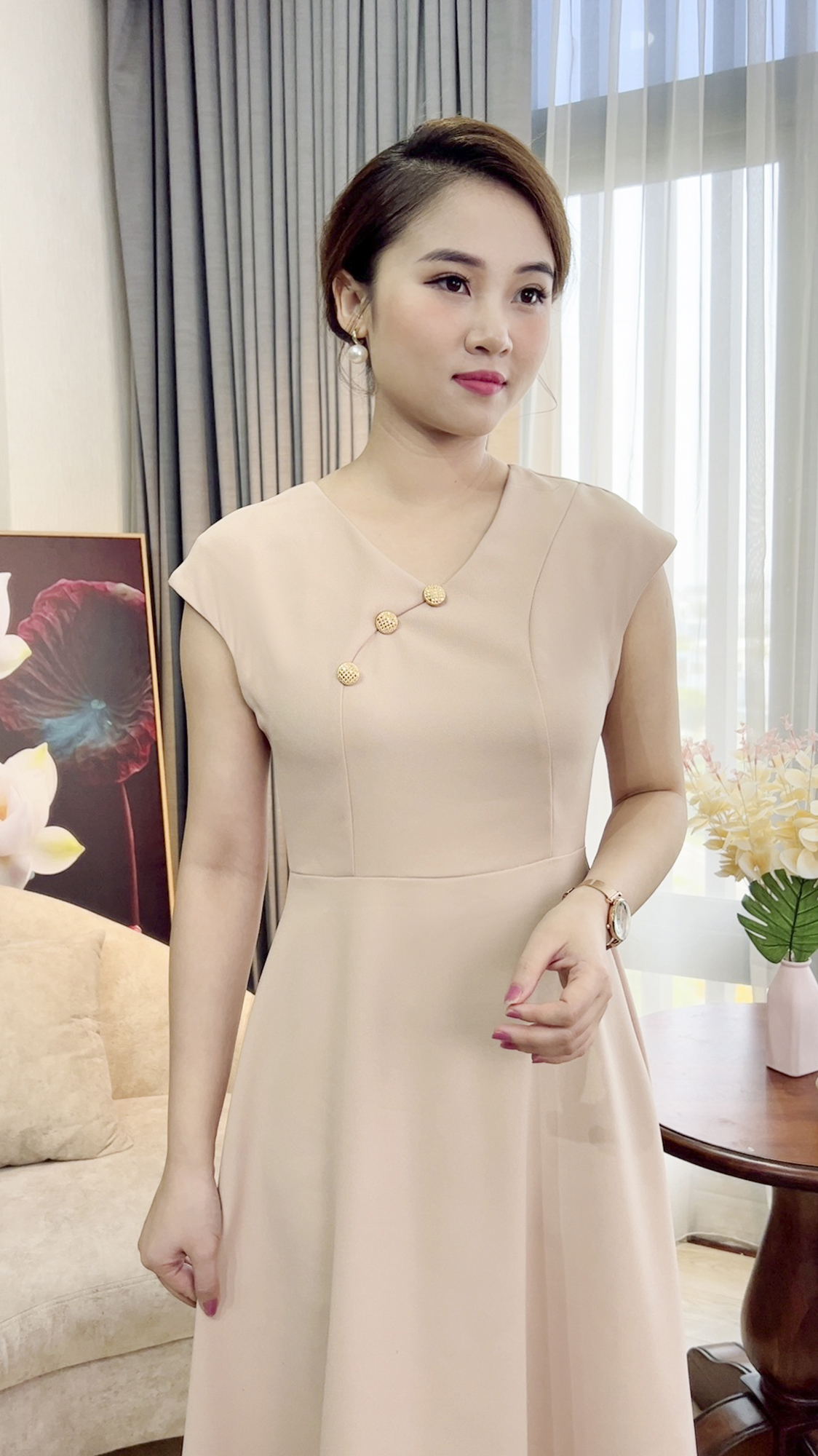 Linh Trà - Đầm Trung Niên Dáng Dài [TM357] Kiểu Dự Tiệc Cao Cấp Vải Chiffon