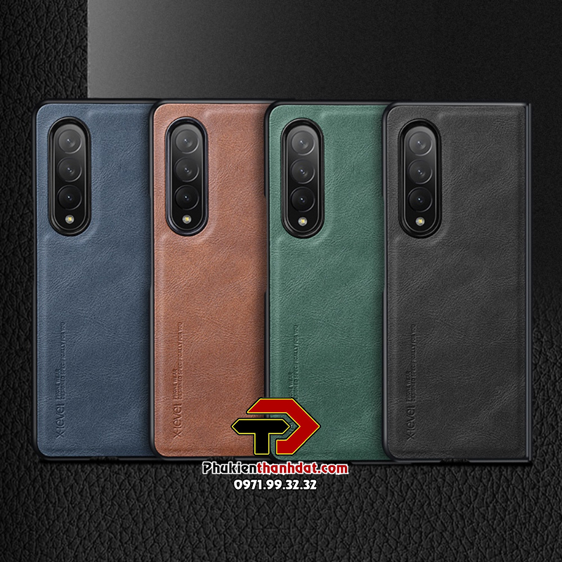 Ốp Lưng Da Cho Samsung Galaxy Z Fold3 5G Chính Hãng X - Level - Hàng Chính Hãng - Đen