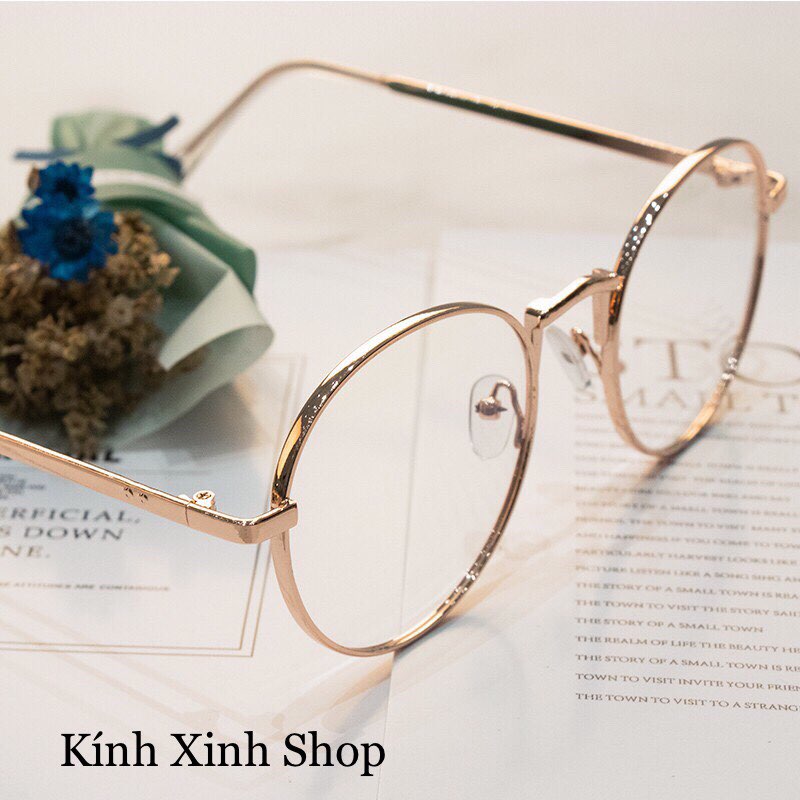 Kính Giả Cận, Gọng Kính Cận Nam Nữ Mắt Tròn Gọng Hợp Kim Không Độ Hàn Quốc - Kính Xinh Shop