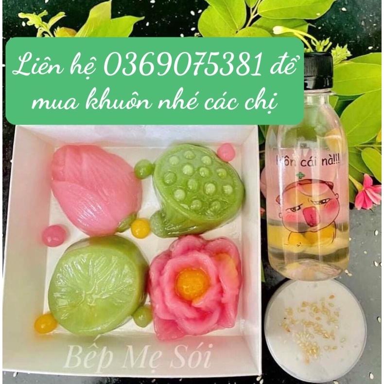 Set 4 Khuôn silicon hình hoa lá sen làm bánh trôi bánh trung thu/thạch rau câu / hoa nổi hình bông sen lá sen đẹp