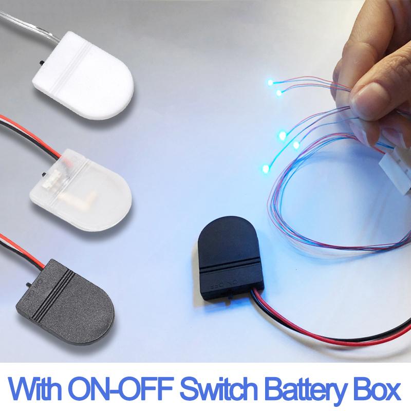 2/5 CHIẾC CR2032 Nút Đồng Xu Ổ Cắm Pin Hộp Đựng Hộp Lưu Trữ Pin Tự Làm Chất Lượng Cao Với Công Tắc BẬT-TẮT Hộp Pin 3V Màu sắc: 5 CHIẾC Màu Trắng