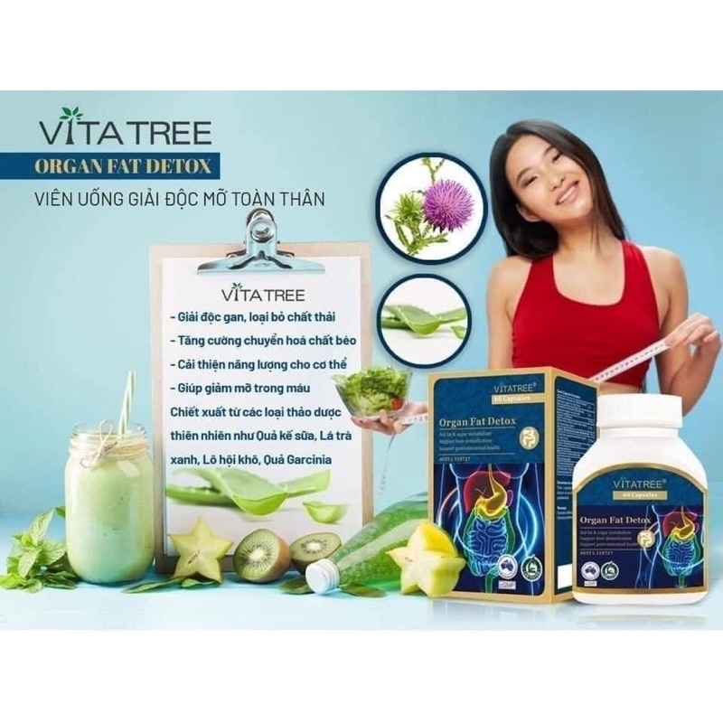 Viên uống thải độc mỡ nội tạng Vitatree Organ Fat Detox