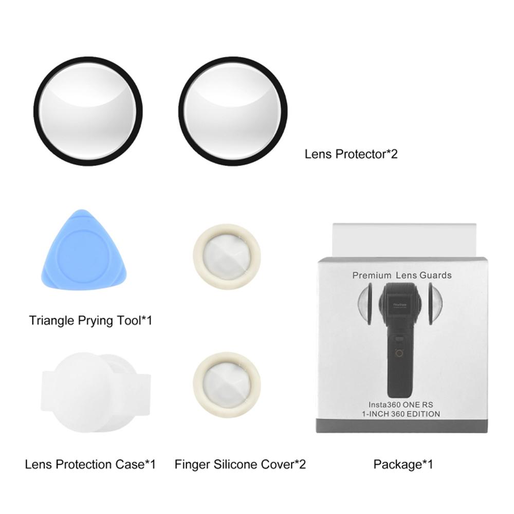 2pcs Panoramic Camera Lens Guards Lens Protective Cover Lens Protector Compatible with Insta360 ONE RS 1-Inch 360 Edition Camera