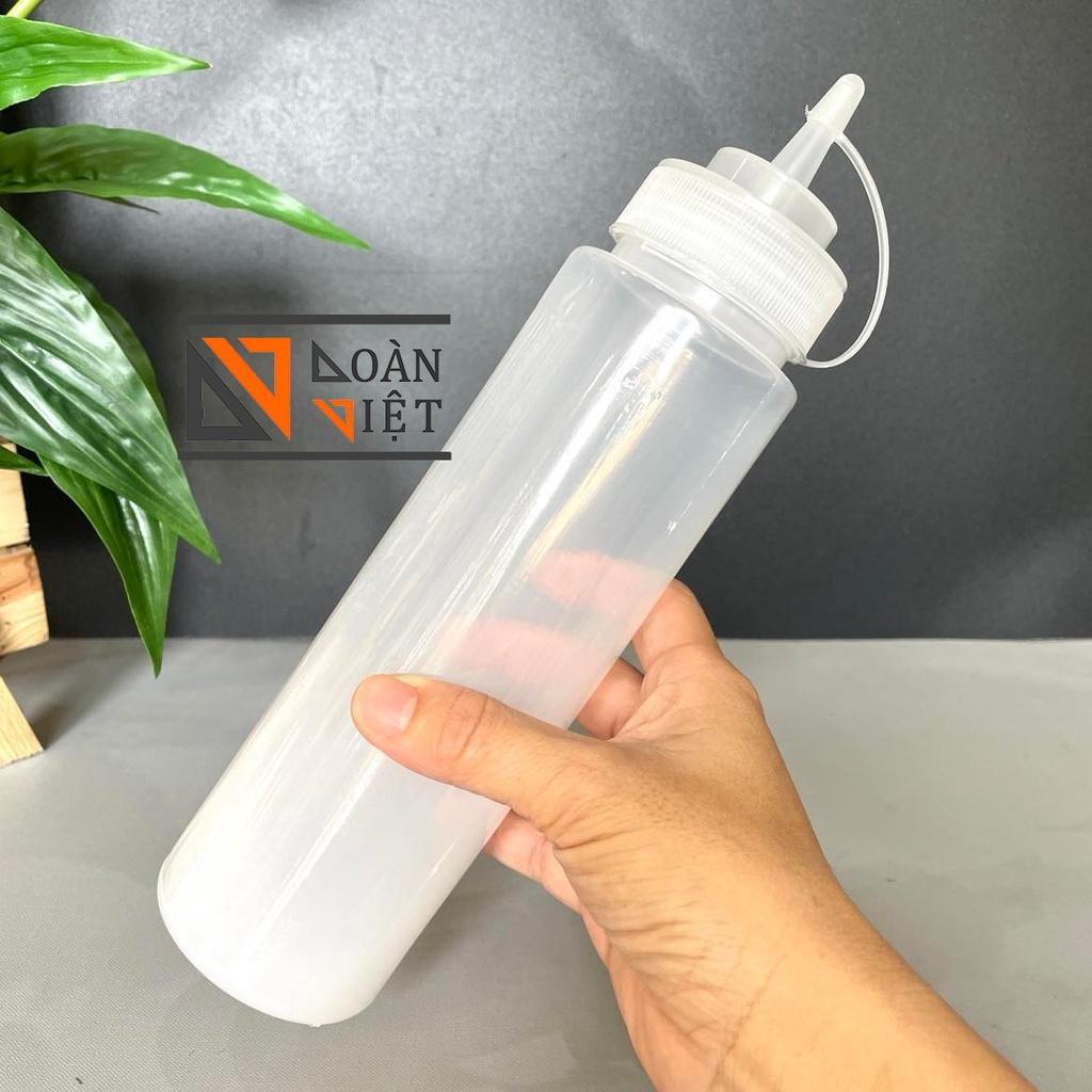 Bình chai đựng sốt - đựng tương- nước đường - sữa đặc . Nhựa dày , dung tích 500ml, 750ml, 1000ml (không vạch)