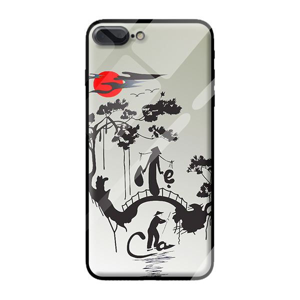 Ốp kính cường lực cho iPhone 7 Plus thư pháp 1 - Hàng chính hãng