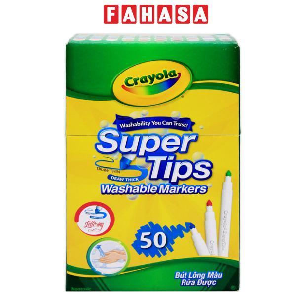 Hộp 50 Bút Lông Màu Rửa Được - Phiên Bản Mới Super Tips - Crayola 587507