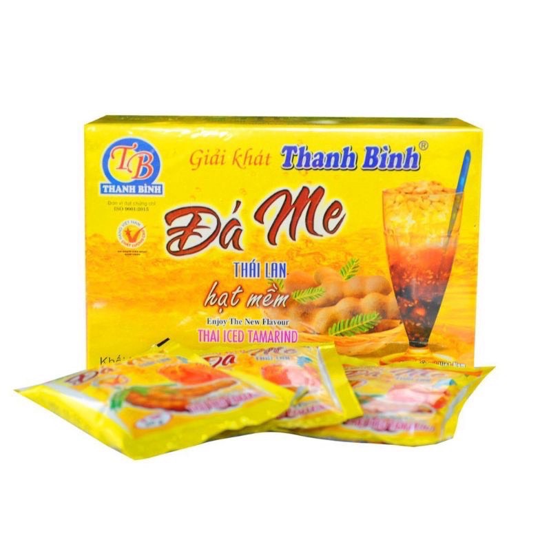 Đá me hạt mềm Thanh Bình - Hộp giấy 900g(18gói x50g), giải khát, tăng đề kháng, bổ sung Vitamin