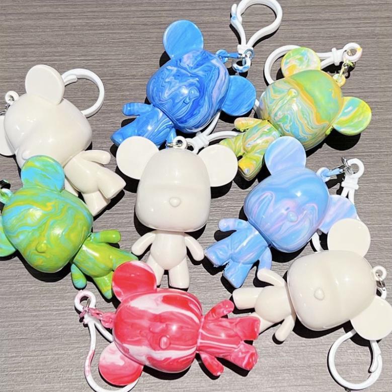 Set đổ màu gấu Bearbrick tự làm móc chìa khóa thủ công handmade quà tặng cho người thân