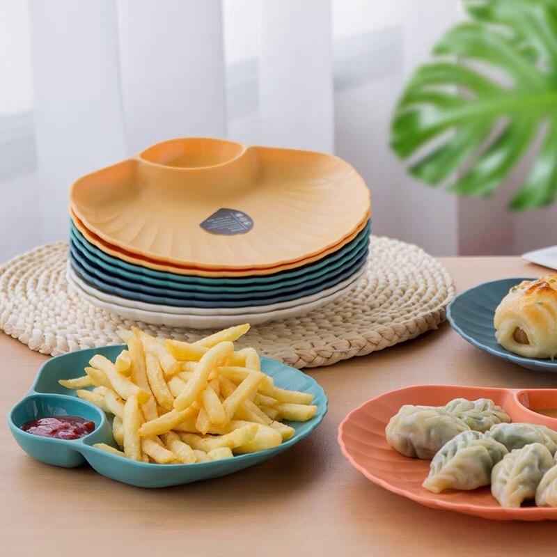 Đĩa Nhựa Đựng Thức Ăn Hoa Quả Set 4 Đĩa Decor Hình Sò Đựng Gia Vị Chấm Ngon Miệng Nhiều Màu Sắc Trang Trí Đẹp