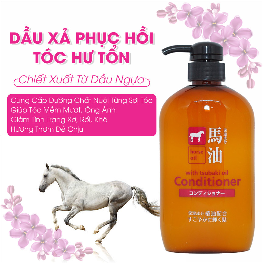 Dầu Xả Phục Hồi Tóc Hư Tổn,Khô Chẻ Chiết Xuất Từ Dầu Ngựa Deve Cosme Station Conditioner(600mL)